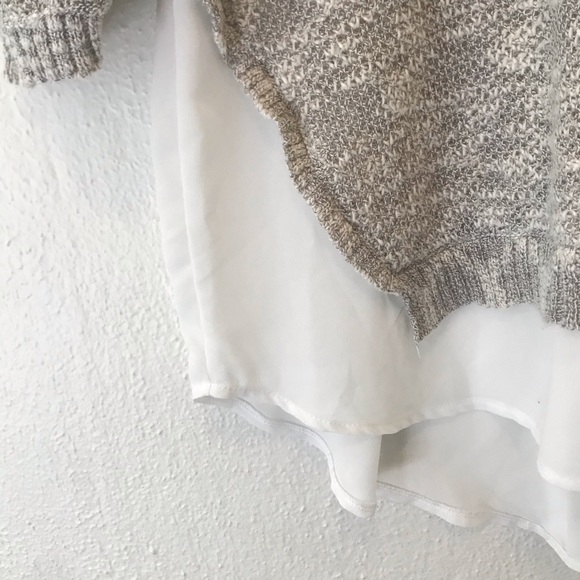 AMERICAN RAG white blouse with grey sweater cover - Picture 2 of 4